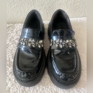 Zara Black Kids Shoes with Silver Accents